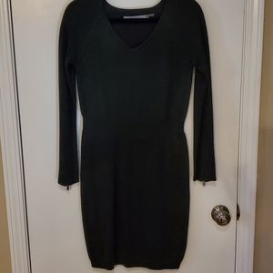 Andrew Marc gray v-neck sweater dress